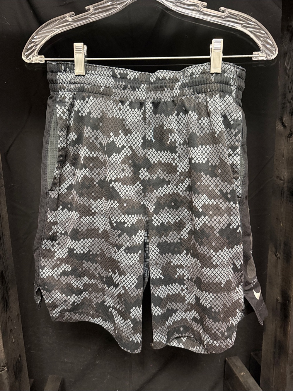 Nike Black and Gray Camo Athletic Shorts